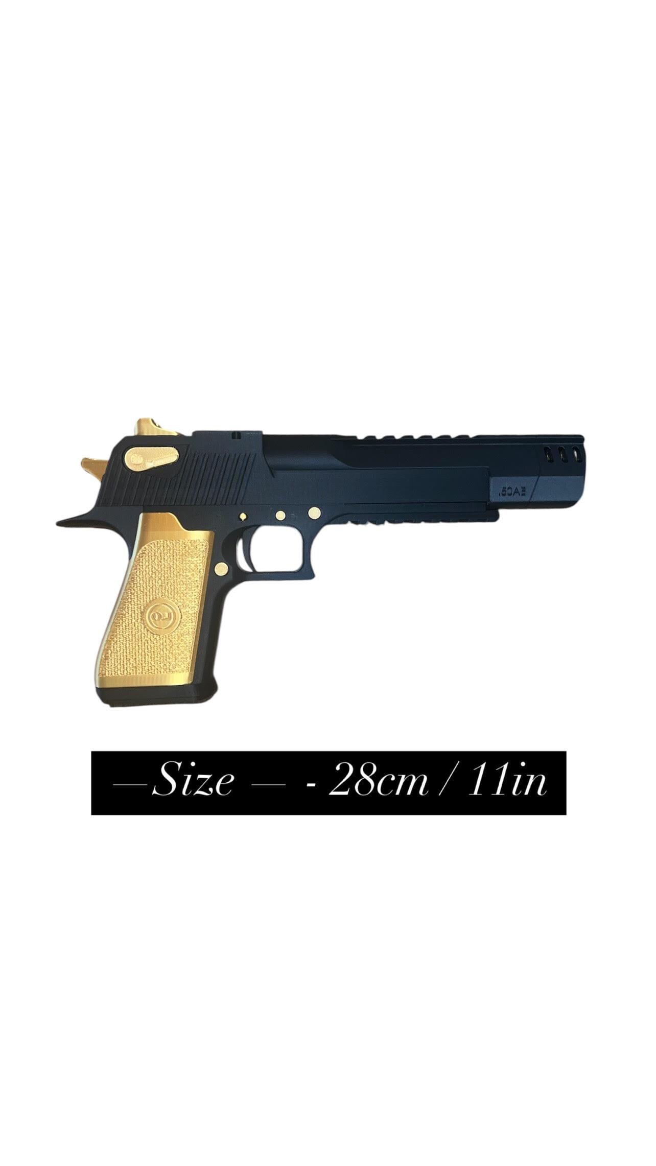 Black & Gold Desert Eagle 3D Printed Display Model – Custom Pistol Replica, Collector’s Edition