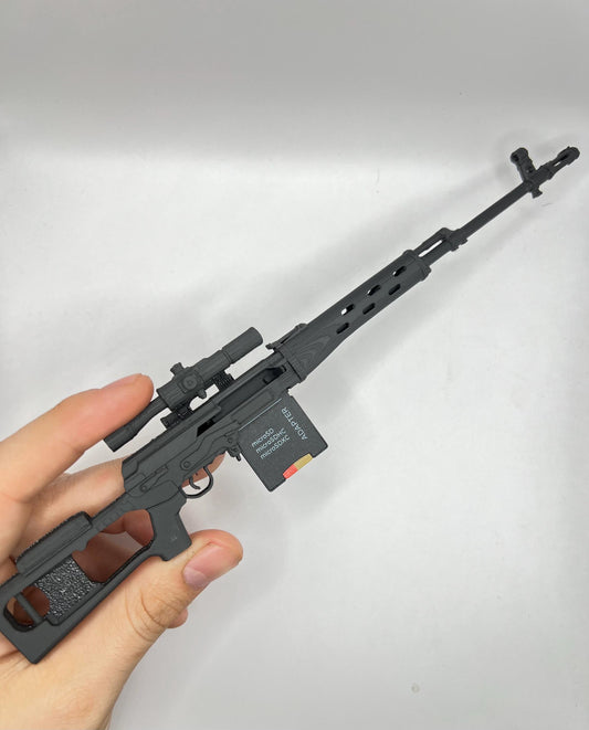 1/6 Scale Mini Dragunov SVD Sniper Rifle SD Card Holder – Functional Charging Handle